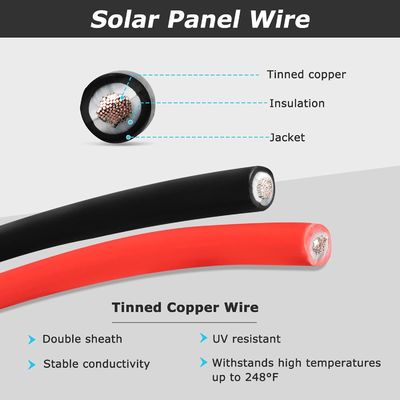 4 / 6mm2 Solar PV Cable With Temperature Rating -40C-90C For Solar Mounting System